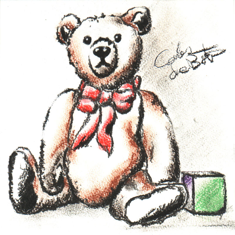 Teddy Bear in charcoal
